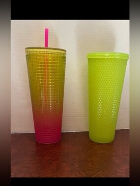 Starbucks Bright Neon Green Lid with Embossed Logo